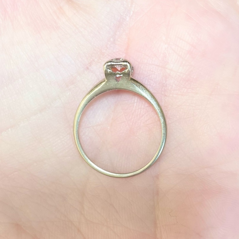 14K Vintage quarter carat round Diamond white gold Artcarved engagement ring - Picture 10 of 13